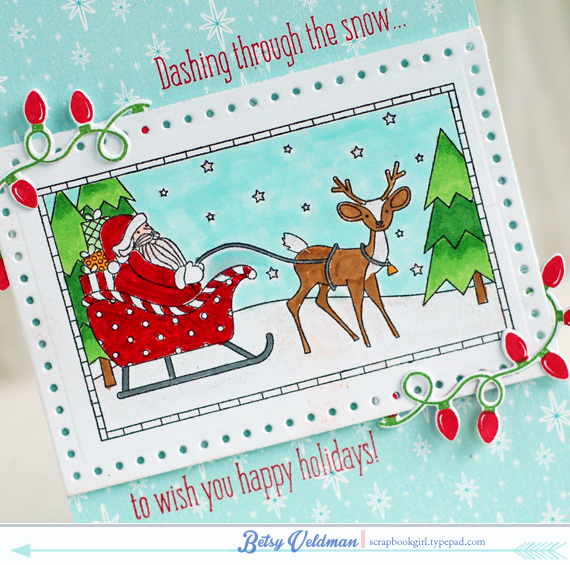 stamps: santa&#039;s sleigh, sparkle &amp; shine holiday additions<br />
ink: smokey shadow,...