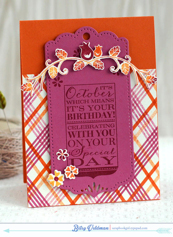stamps: birthday classics: october, bb: super stripes, embellished elegance<br />
ink: scarlet...