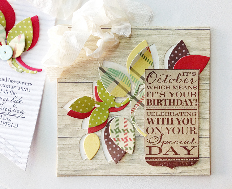 STAMPS: Birthday Classics: October<br />
INK: Dark Chocolate<br />
PAPER: Classic Kraft, Pure...