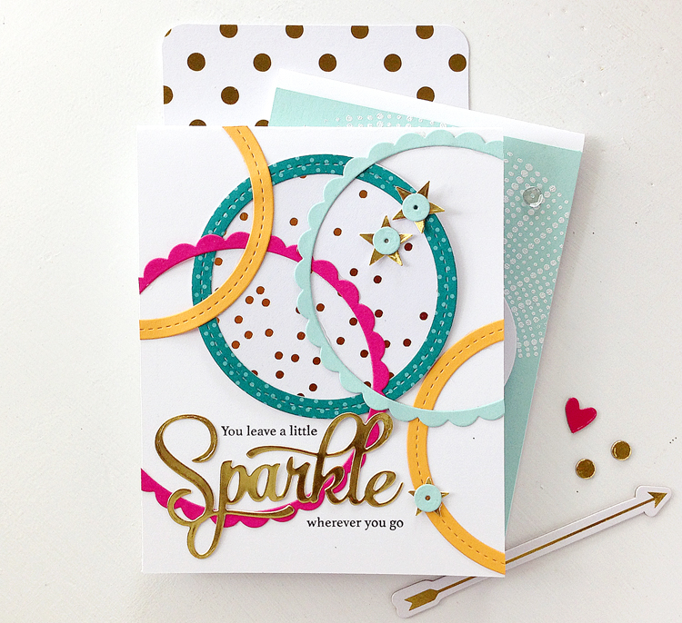 STAMPS: Sparkle &amp; Shine<br />
INK: True Black<br />
PAPER: White, Summer Sunrise,...