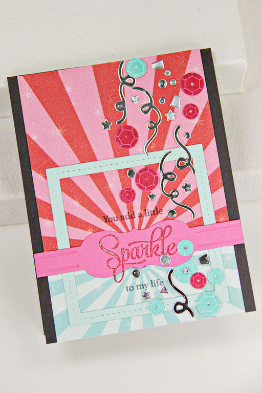 Cardstock: Smokey Shadow, Aqua Mist, Hibiscus Burst<br />
Stamps: Sparkle &amp; Shine<br />...