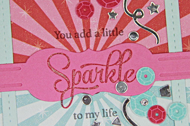 Cardstock: Smokey Shadow, Aqua Mist, Hibiscus Burst<br />
Stamps: Sparkle &amp; Shine<br />...