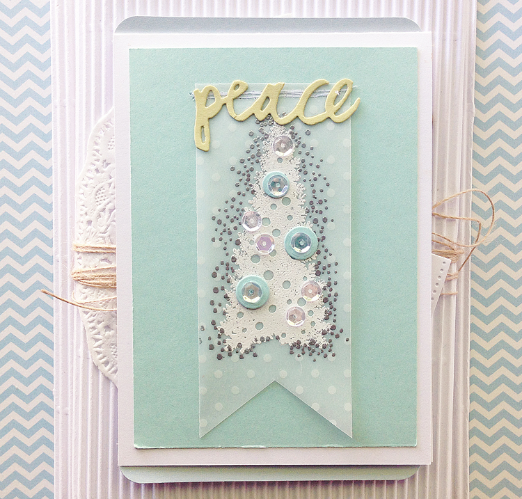 STAMPS: Oh, Tannenbaum<br />
INK: Fresh Snow<br />
PAPER: Aqua Mist, Spring Moss cardstock<br...