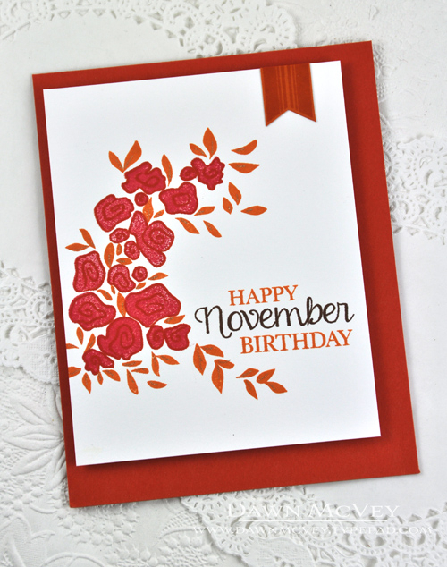 Paper: stamper&#039;s select white, terra-cotta tile, canyon clay<br />
Stamps: Birthday...