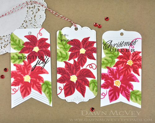 Paper: stamper&#039;s select white<br />
Stamps: Painted Poinsettias<br />
Ink: raspberry...
