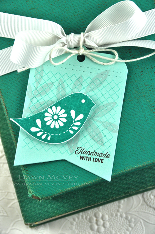Paper: aqua mist, stamper&#039;s select white<br />
Stamps: Cross Stitched, Songbirds<br />...