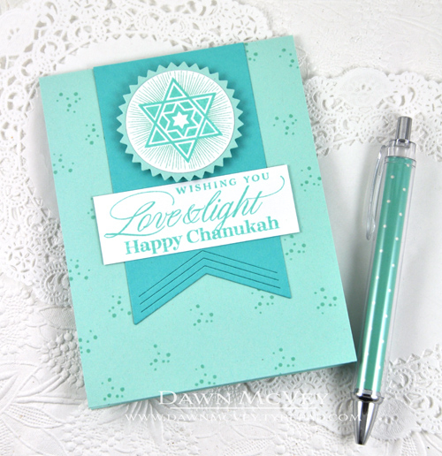 Paper: stamper&#039;s select white, aqua mist, hawaiian shores<br />
Stamps: Festival of...