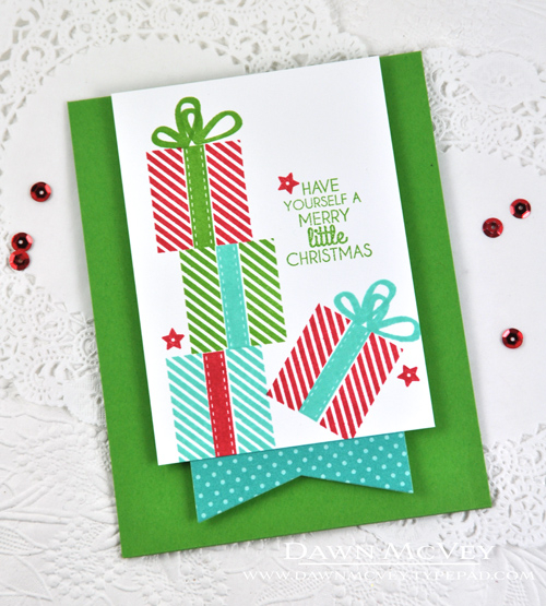 Paper: stamper&#039;s select white, new leaf, hawaiian shores bitty dot<br />
Stamps: Jolly...