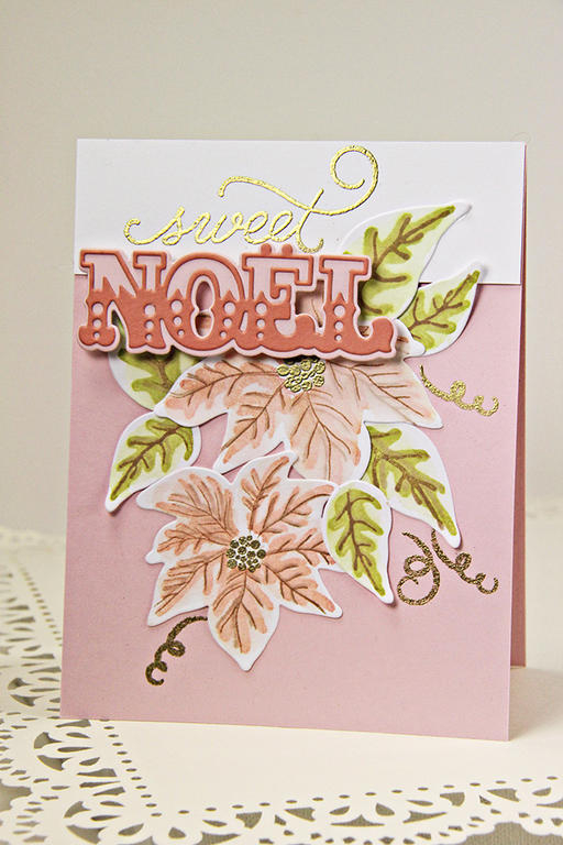 Stamps: Painted Poinsettia, Strawberry Patch<br />
Dies: Painted Poinsettia, Holiday Double...