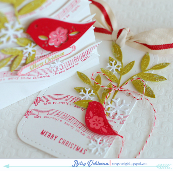 stamps: songbirds, snow globe sentiments<br />
ink: pure poppy, simply chartreuse, berry...