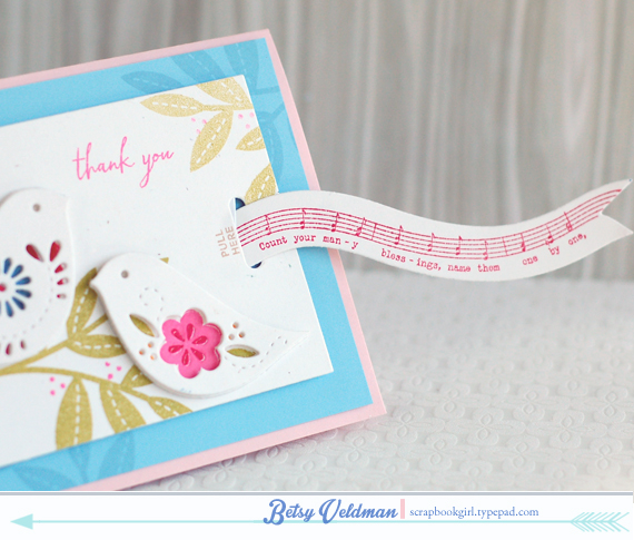 stamps: songbirds<br />
ink: simply chartreuse, spring rain, blueberry sky, hibiscus burst,...