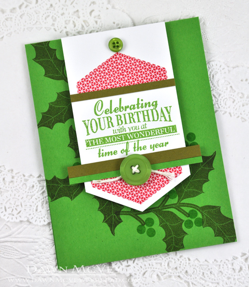 Paper: stamper&#039;s select white, new leaf, ripe avocado<br />
Stamps: Birthday Classics:...