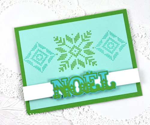 Paper: stamper&#039;s select white, hawaiian shores, new leaf, aqua mist<br />
Stamps: Fair...
