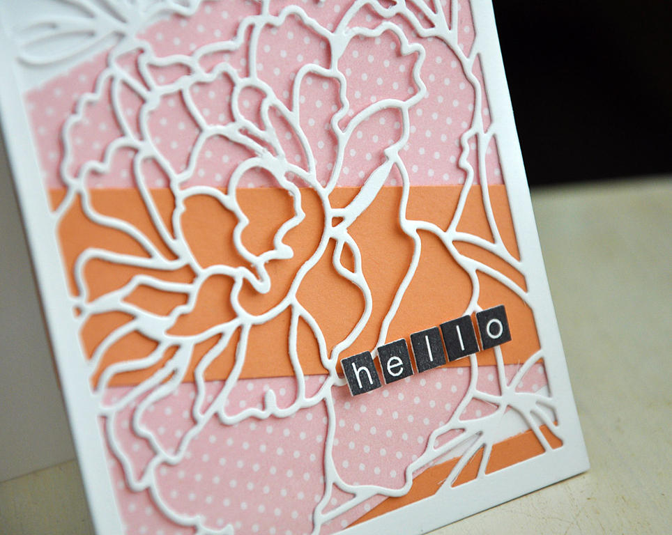 Stamps: Type Strips<br />
Ink: True Black<br />
Cardstock: Rustic White and Melon Berry<br />...