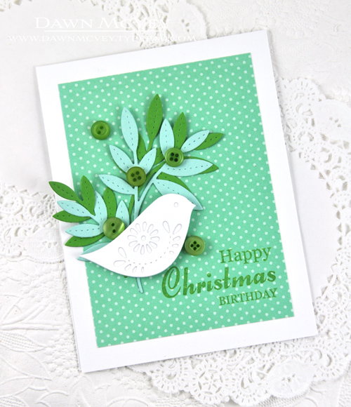 Paper: stamper&#039;s select white, new leaf, aqua mist, aqua mist bitty dot<br />
Stamps:...