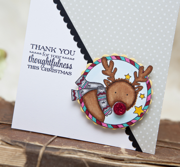 Stamps: PomPom Pals, Holiday Thanks<br />
<br />
Ink: True Black, Copic Markers (E33, R39,...
