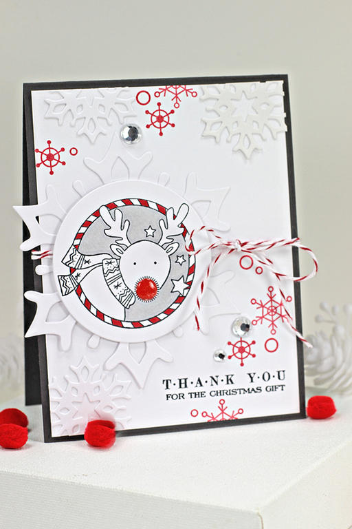 Stamps: Pom Pom Pals, HOliday Thanks, Rustic Snowflakes<br />
Dies: 2.5&quot; Limitless Layers...