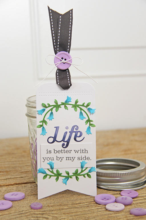 Stamps: Phrase Play #10<br />
Dies: Phrase Play #10, Basic Bookmark #2<br />
Winter Wisteria...