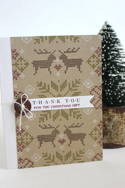 size: 4 1/4&quot; x 5 1/2&quot;<br />
<br />
stamps: Holiday Thanks, Fair Isle Motifs<br />...