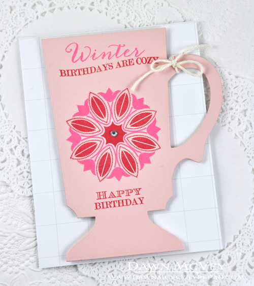 Paper: guide lines grid, sweet blush<br />
Stamps: Birthday Classics: January, Cuppa Love<br />...