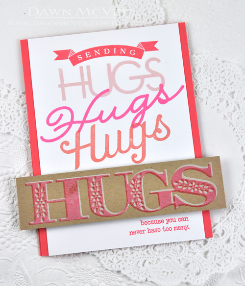 Paper: stamper&#039;s select white, kraft, berry sorbet<br />
Stamps: Big Hugs<br />
Ink:...