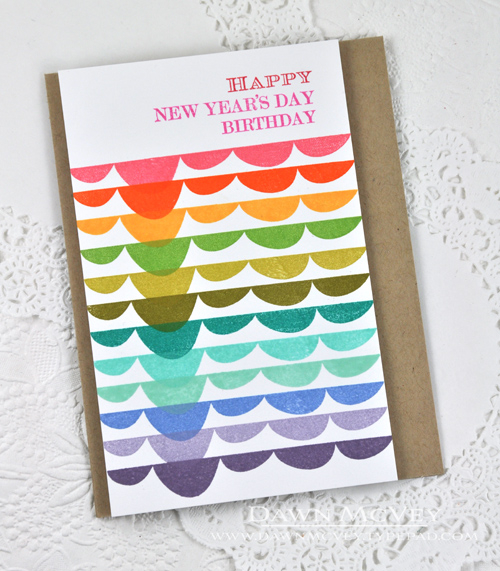 Paper: stamper&#039;s select white, kraft<br />
Stamps: Birthday Classics: January, Ombre...