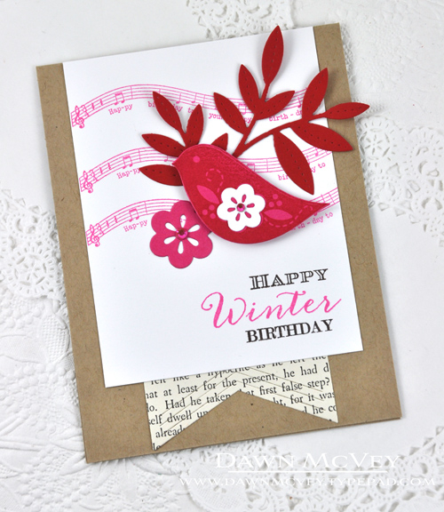 Paper: stamper&#039;s select white, kraft, pure poppy, raspberry fizz, vintage book print<br />...