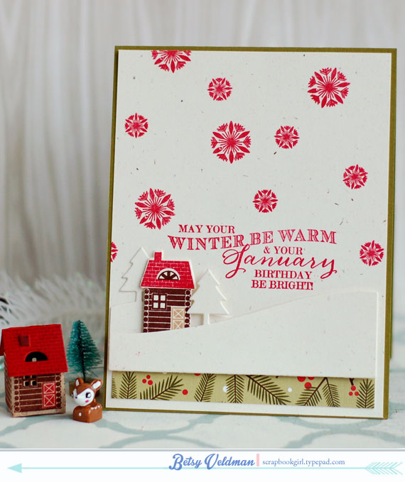 stamps: tinsel &amp; tags house additions, birthday classics: january<br />
ink: pure poppy,...