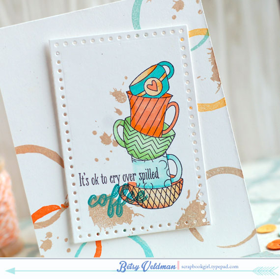 stamps: drips &amp; dribbles, latte love<br />
ink: classic kraft, summer sunrise, orange zest,...