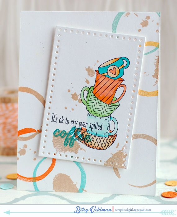 stamps: drips &amp; dribbles, latte love<br />
ink: classic kraft, summer sunrise, orange zest,...