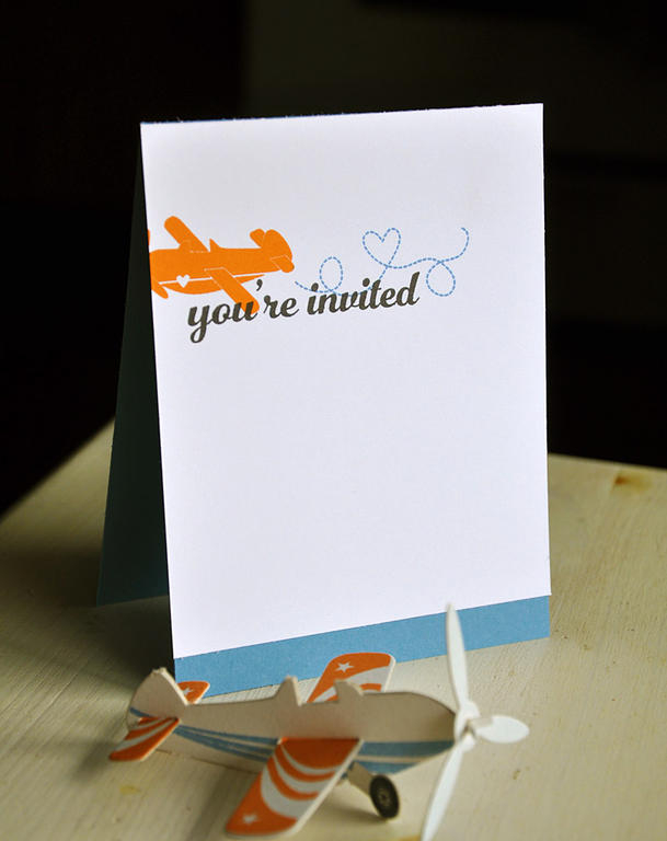 Stamps:  Love You to Pieces: Plane<br />
Ink: Blueberry Sky, Orange Zest and True Black<br />...
