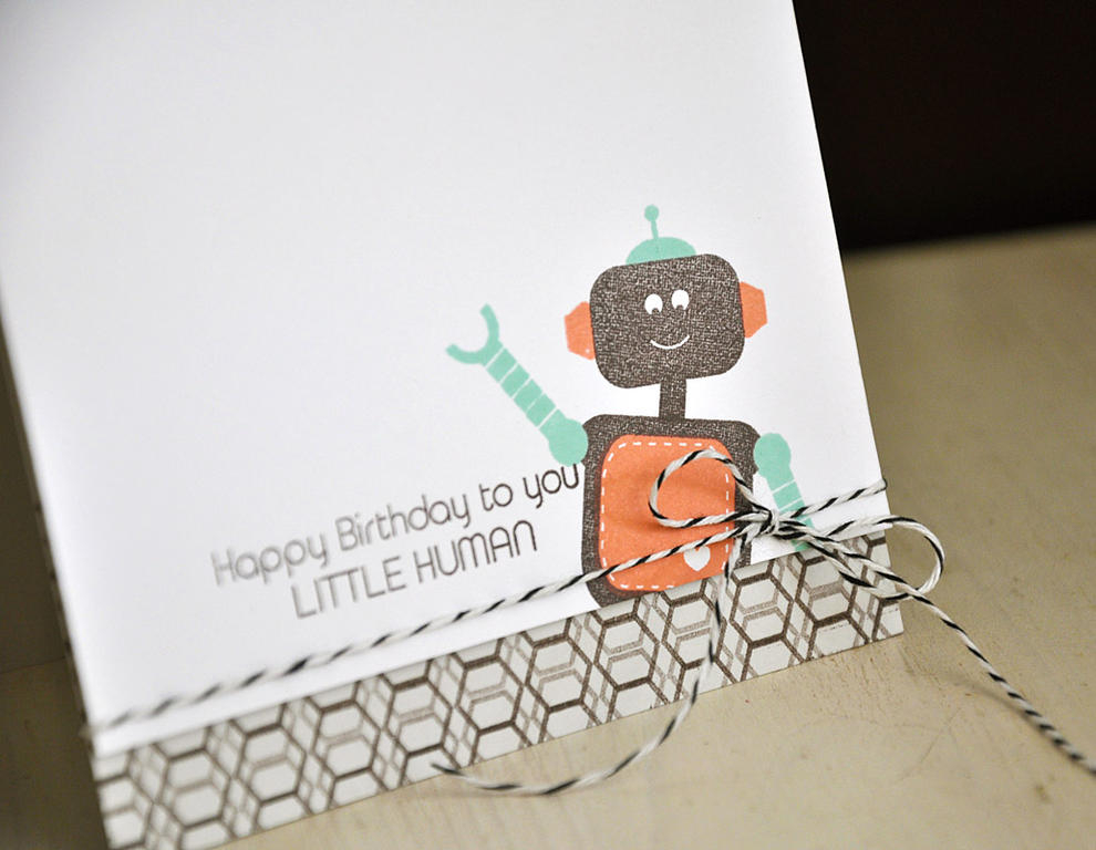 Stamps: Little Human<br />
Ink: Smokey Shadow, Melon Berry and Aqua Mist<br />
Cardstock:...