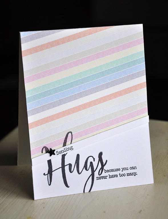 Stamps: Big Hugs<br />
Ink: Smokey Shadow<br />
Cardstock: White<br />
Pattern Paper: Studio...