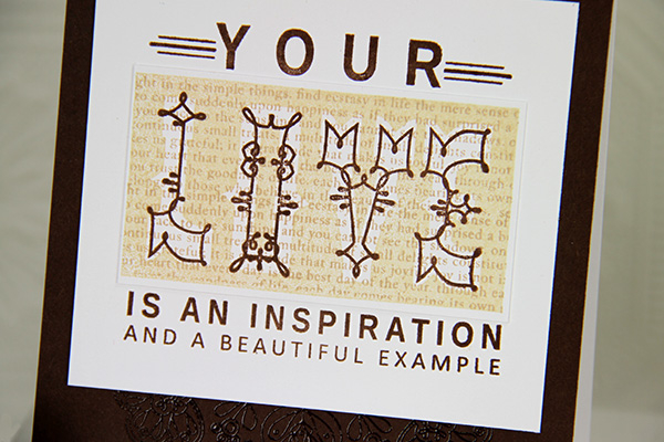 Stamps: Love Notes, BB: Text Style 1, Basket of Blessings<br />
Ink: Dark Chocolate, Classic...