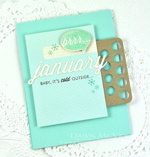 Paper: rustic cream, kraft, aqua mist<br />
Stamps: Monthly Moments: January<br />
Ink: dark...