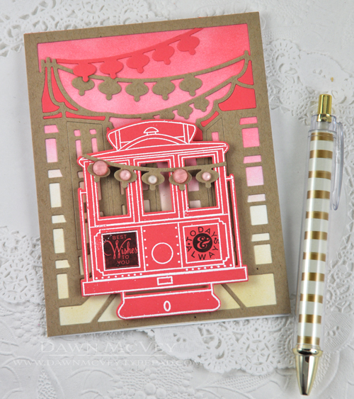 Paper: stamper&#039;s select white, kraft, berry sorbet<br />
Stamps: Cable Gram<br />
Ink:...