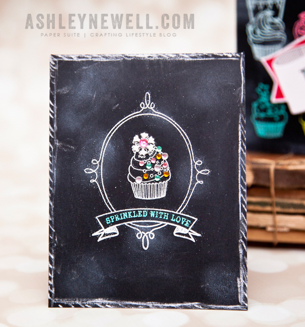 Stamps: Bakerâ€™s Dozen<br />
<br />
Ink: Versamark, White<br />
<br />
Cardstock: True...