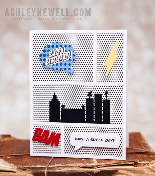 Stamps: Zappy Birthday<br />
<br />
Ink: smokey shadow<br />
<br />
Cardstock: white, pure...