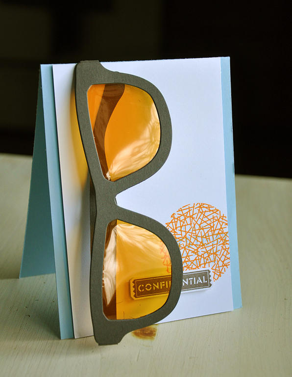 Stamps: Secret Agent<br />
Ink: smokey shadow, orange zest and spring rain<br />
Cardstock:...