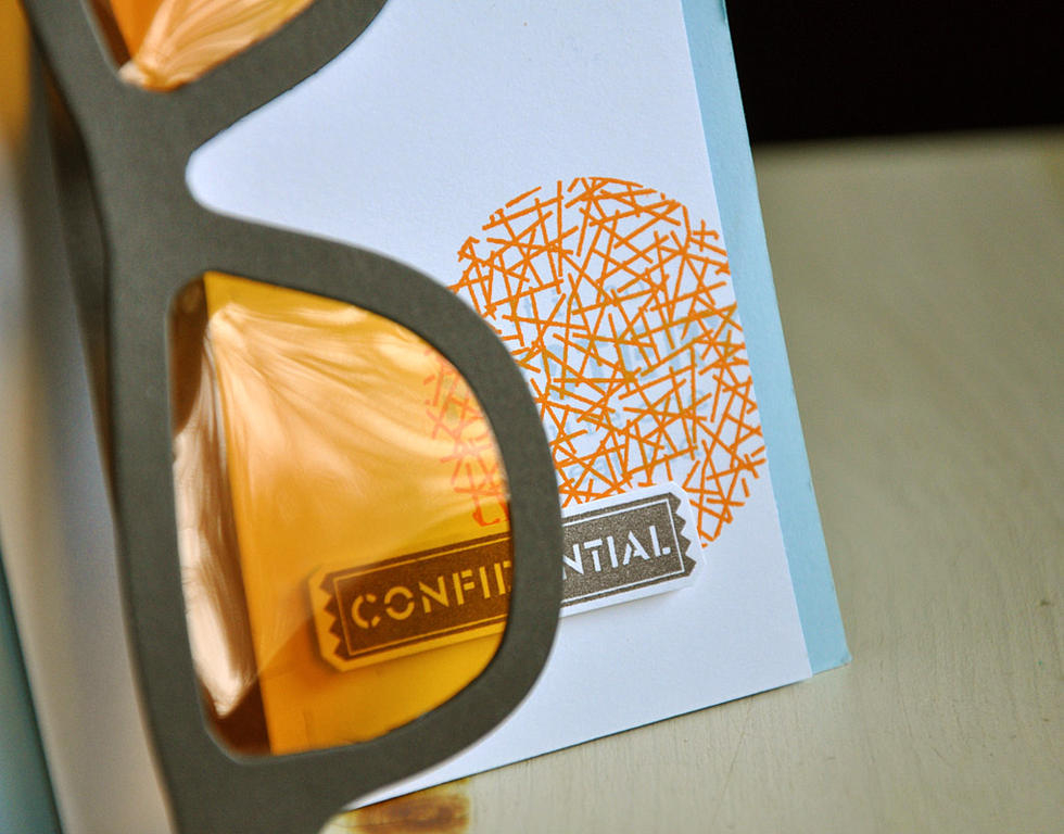 Stamps: Secret Agent<br />
Ink: smokey shadow, orange zest and spring rain<br />
Cardstock:...