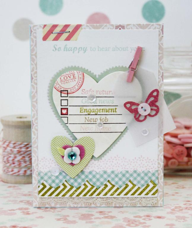 Papertrey Ink Supplies Used:<br />
Stamps:<br />
Happy Notes and With All My Heart<br />...