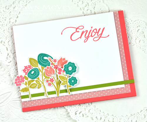 Paper: stamper&#039;s select white, vellum bitty dot, simply chartreuse, berry sorbet<br />...