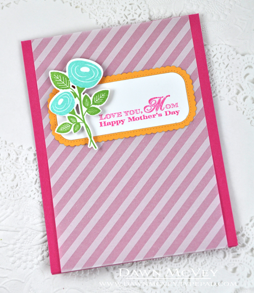 Paper: raspberry fizz, white linen, summer sunrise, vellum stripe<br />
Stamps: Bitty Bouquets,...