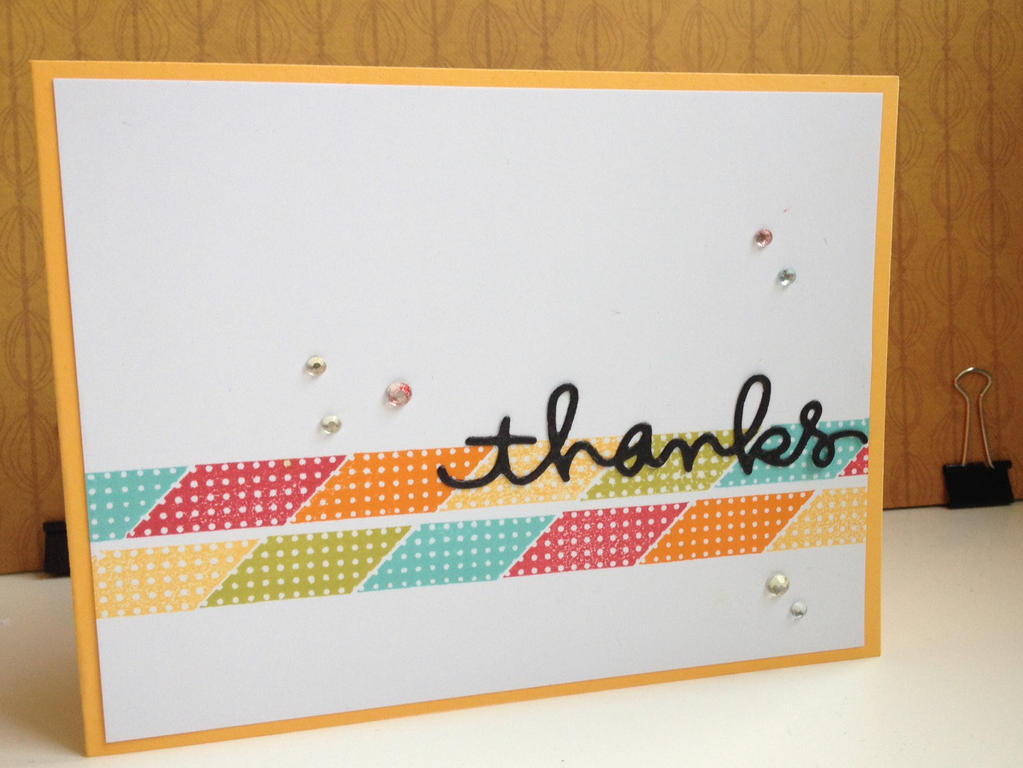 My unused stamp set is *gasp* from the MIM kit Country Fair. I used one of the stamps that fit...