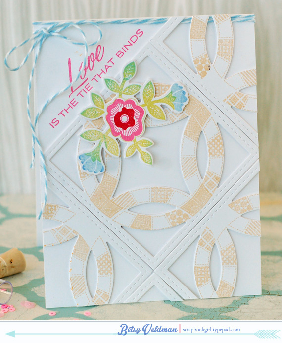 stamps: quilted: spring<br />
ink: fine linen, hibiscus burst, pure poppy, limeade ice, simply...