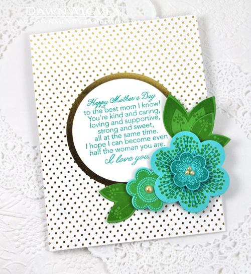 Paper: Luxe gold foil paper, hawaiian shores, new leaf<br />
Stamps: Tucked In: Mother,...