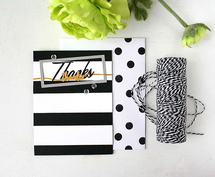 STAMPS: none<br />
INK: none<br />
PAPER: True Black, white and Luxe Gold cardstock<br />...