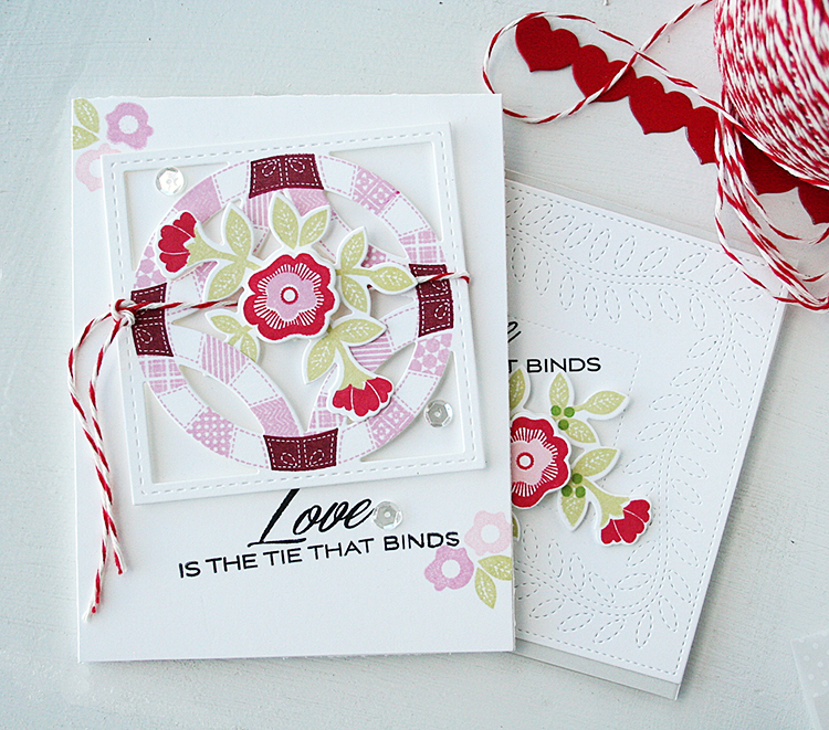 STAMPS: Quilted: Spring<br />
INK: Pure Poppy, Scarlet Jewel, Lavender Moon, True Black, Spring...