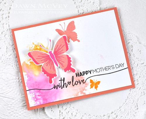 Paper: stamper&#039;s select white, melon berry<br />
Stamps: Beautiful Butterflies, Beautiful...