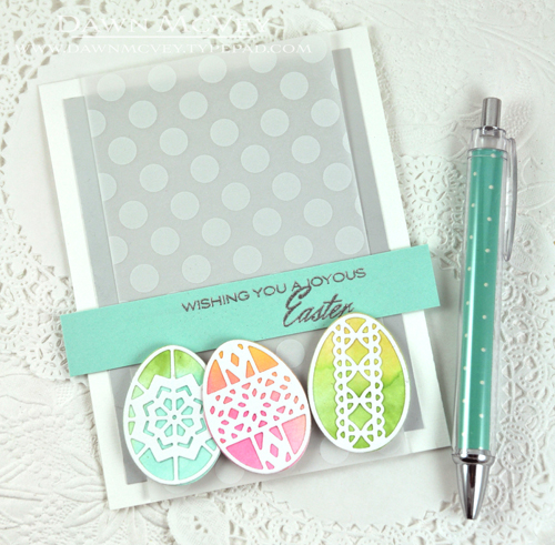 Paper: stamper&#039;s select white, luxe silver, dotted vellum, aqua mist<br />
Stamps: Etched...